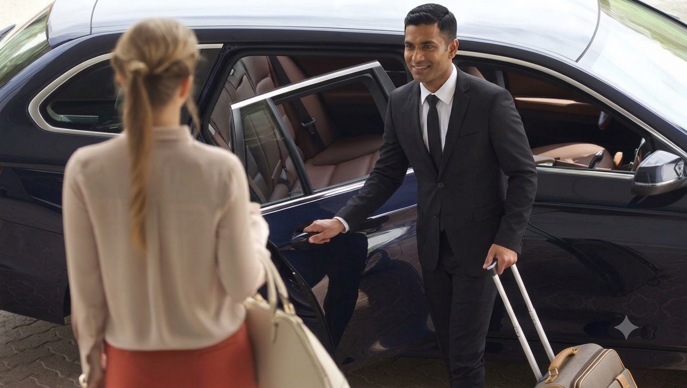 Driver picking up passenger from the airport