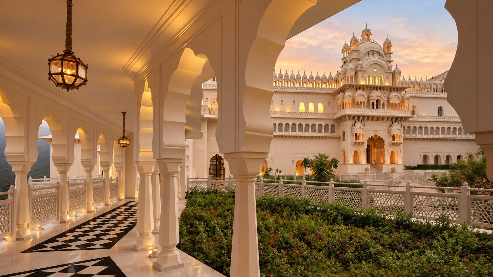 The Rajgarh Palace, Oberoi luxury hotel in India
