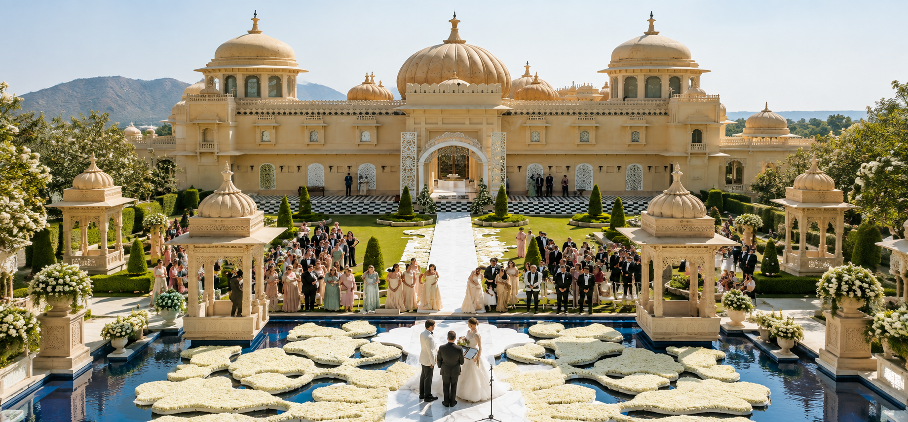 Luxury christian wedding at Indian Palace in India